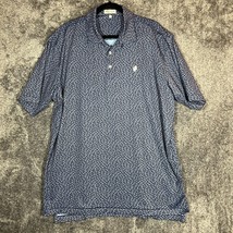 Peter Millar Polo Shirt Mens XL Summer Comfort Blue Cars Microprint Performance - $25.45