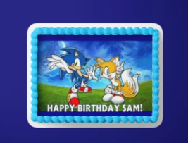 Sonic Birthday Cake Topper/ Personalized Sonic Cake Topper/sonic Cake Topper /sonic Birthday Party/sonic Party/birthday Cake Topper/cake 