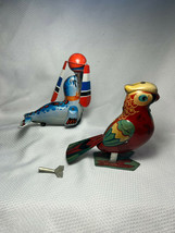 VTG Lot of Two Key Wind Up Litho Tin Toys Rocking Bird And Seal With One... - $29.95