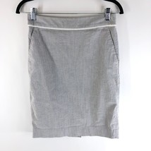 The Limited Pencil Skirt Seersucker Pockets Cotton Stretch Lined Gray Size 2 - £7.80 GBP
