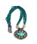 Vintage Tribal Afghan winzige Rocailles Malachit Farbe Lapis Schmuck Hal... - $431.63 MXN