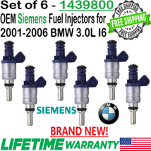 BRAND NEW Siemens OEM 6 Pieces Fuel Injectors for 2001-2006 BMW 3.0L V6 #1439800 - £244.05 GBP