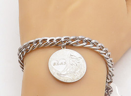 925 Sterling Silver - Vintage Shiny Mother Love Charmed Chain Bracelet -... - £72.96 GBP