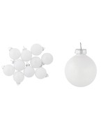 1.75&quot; (45mm) 10ct White Shiny and Matte Glass Ball Christmas Ornaments  - $35.39 CAD