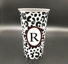 HausenWare Leopard Print Insulated Ceramic Double Wall Tumbler Letter R - £9.55 GBP