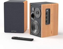 Bestisan Powered Bluetooth Bookshelf Speakers With Rca Input, Wireless Studio - £80.96 GBP