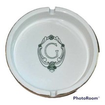 Monogrammed Letter G Ashtray Trinket Dish Round Ceramic 4” - £9.28 GBP