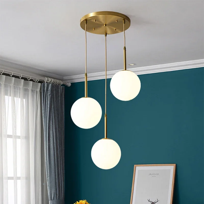 Glass Ball Led Pendant Lamp Modern Fixtures Chandelier Lights for Home D... - $54.11+