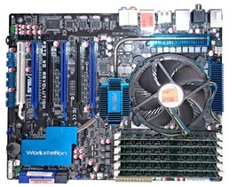 ASUS P6T6 WS REVOLUTION Motherboard +Intel i7-920 +12gb RAM +heat sink and fan - £126.59 GBP