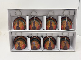 8 Turkey Figures Thanksgiving Place Card Holders Table Set Of 8 - £10.32 GBP