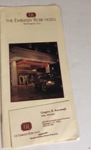 Embassy Row Hotel Vintage Travel Brochure And Card Washington DC BR11 - £10.05 GBP