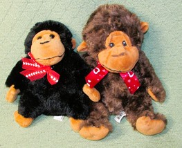 Valentine Monkey Plush Lot Black Dan Dee 9" Gorilla Walmart Brown 10" Chimp Toys - £7.55 GBP
