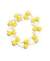 Yellow and White Beaded Bracelet, Stretchy - €5,10 EUR