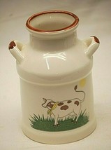 Ceramic Milk Cream Can Jug Dairy Cow Design Country Farm Shelf Decor - $19.79