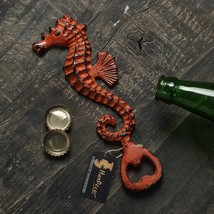 Vintage Sea Horse Design Bottle Opener - Rustic Orange Bar Accessory, FREE SHIP - £23.48 GBP