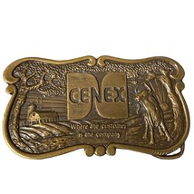 Vtg CENEX Belt Buckle Gas Oil Advertising Solid Brass Farmers Union Cent... - £13.16 GBP