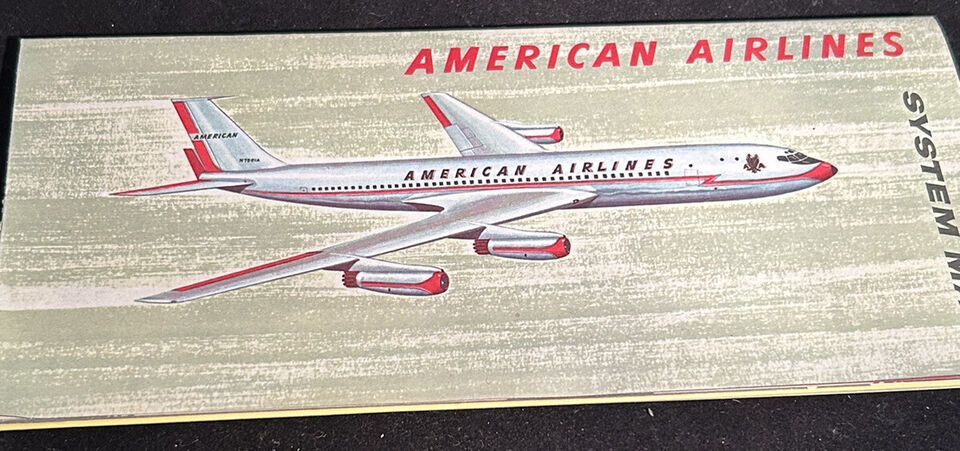 American Airlines 1960's System Map Flight Routes - $7.92
