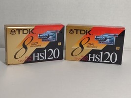 Set of 2 TDK 8mm Video Cassette HS120 High Standard New (x) - £13.23 GBP