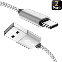 USB Type C Cable 2 Pack Fast Charger USB-C Nylon Braided USB C Cable (2Pack 6FT) - £7.78 GBP