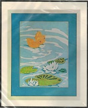 1977 Vogart  Duck &amp; Lily Pad Crewel Embroidery Creative Stitchery KIT 9 x 12 - £13.36 GBP