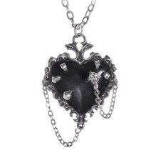 Alchemy Gothic Witches Blackened Heart Stuck w/ Pins &amp; Nails Pendant Cha... - $49.95