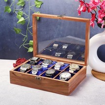 watch case Box Organizer For Men and Women Wooden 8 Slots Display Case - £67.06 GBP