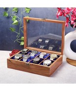 watch case Box Organizer For Men and Women Wooden 8 Slots Display Case - $83.92