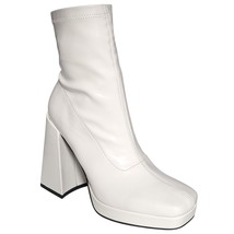 Wild Pair Women Beautee Block Heel Platform Booties Size US 9.5M White Patent - $69.30