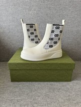 Gucci $1250 Chelsea White Leather Boots In Size 37, NIB.! - £391.65 GBP