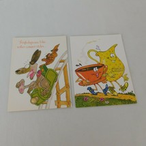 Vintage Greeting Card Lot of 2 Current Quips Birthday Anniversary Coffee Coaster - £4.77 GBP