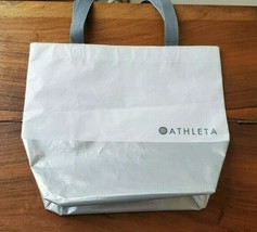 Athleta White &amp; Silver 13.5&quot; x 13&quot; x 4.5&quot; Reusable Shopping Bag Tote - £3.49 GBP