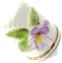 Vintage Floral Purple Violet Flowers Bone China Napcoware Gold Trimmed Rim - £9.36 GBP