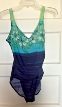 Beach Bay Floral Gradient One-Piece Swimsuit Size 12 - $20.10