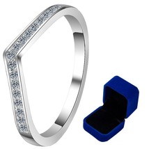 0.12ct 925 Sterling Silver Wedding Band Mini Moissanite Diamond Half Eternity St - £24.97 GBP