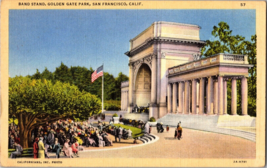 Vtg Postcard California Band Stand, Golden Gate Park, San Francisco - £4.52 GBP