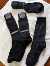 Johnston &amp; Murphy Men&#39;s Over The Calf Socks Black Pima Cotton Blend 2 Pair  NWT - £10.17 GBP