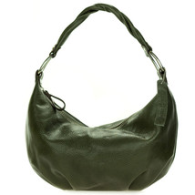 Robe di Firenze Italian Made Khaki Green Organically Treated Leather Hobo Bag - £252.28 GBP