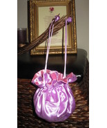 Handmade Pouch Reversible Pink and Lavender With Drawstring - £5.55 GBP