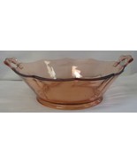 Vintage Pink Depression Glass 10 Paneled Bowl Double Handled 10 1/2&quot; - £55.96 GBP