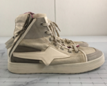AS98 Adler Sneakers Womens 41 Beige Canvas High Tops Zipper Strappy Star... - $177.29