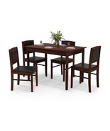 5-Piece Dining Set for 4 with Rubber Wood Legs for Small Dining Room-Brown - €218,82 EUR