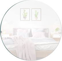 Qeeyon 12&#39;&#39; Round Wall Mirror Self Adhesive Circle Glass Mirror Hd, Door... - £33.17 GBP