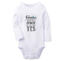 At Grandma&#39;s House Answer is Always Yes Baby Bodysuit Newborn Romper Kids Outfit - £8.89 GBP