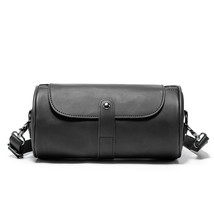 Men&#39;s Classic Large Capacity Cylinder Bag Crazy Horse PU Leather Men&#39;s Small Sho - £30.37 GBP