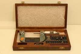 TESA  Machinist 1&quot; - 2&quot; Thread Micrometer with Standard and some Anvils in Case - £168.82 GBP