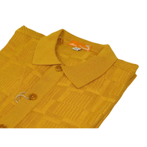 Mens Stacy Adams Italian Style Knit Woven Shirt Short Sleeves 71010 Gold image 3