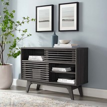 Mid-Century Modern Two-Tier Display Stand In Charcoal By Modway Render. - $222.98