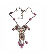 VERY UNIQUE GORGEOUS ART DECO STYLE JEWELED DRAPERY NECKLACE - £67.94 GBP