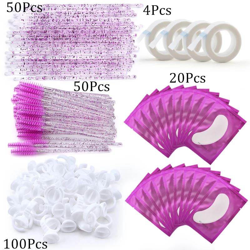 Es set microbrush tape glue ring eye patches mascara wands lashes accessories cosmetics thumb200