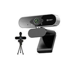 Webcam with Microphone, 1080P HD Web Camera with Auto Light Correction - $18.37